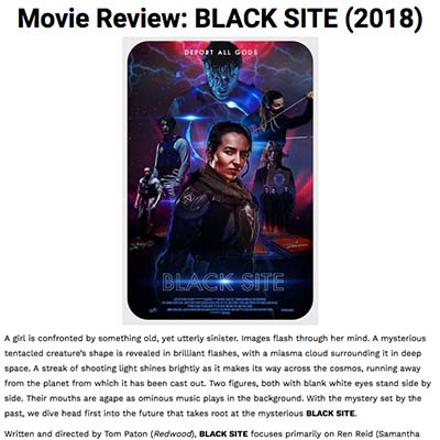 Movie Review: BLACK SITE (2019)